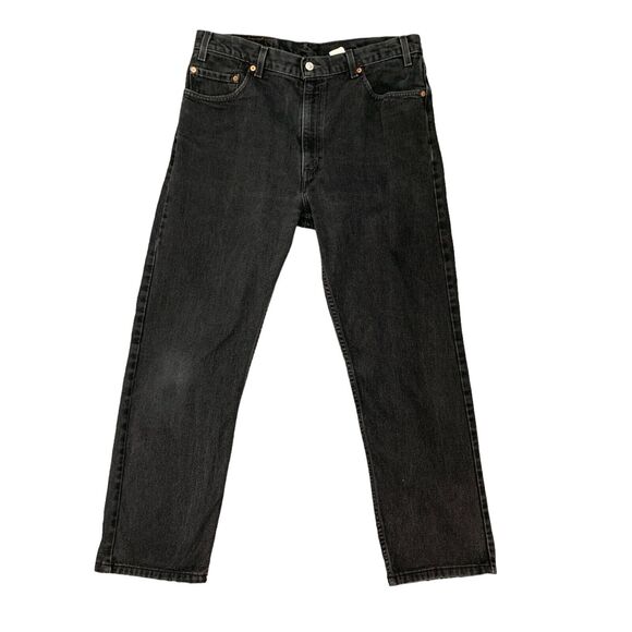 Vintage Levis 505 Jeans Mens 36 Black Denim Regular Straight Cotton Y2K 2002 - Picture 1 of 13